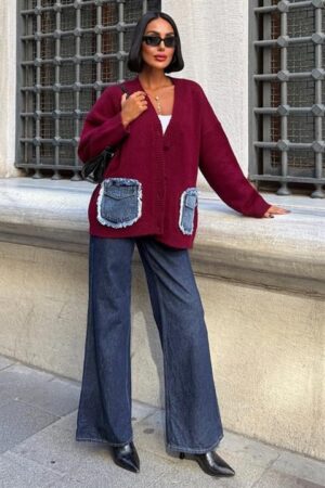 Cardigan With Oversized Fit And Patch Pockets - Brand: Sobe Istanbul - Women & Kids, Baby Clothes Wholesale - Globality Store