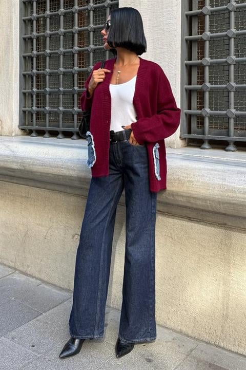 Cardigan With Oversized Fit And Patch Pockets