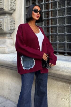 Cardigan With Oversized Fit And Patch Pockets - Brand: Sobe Istanbul - Women & Kids, Baby Clothes Wholesale - Globality Store