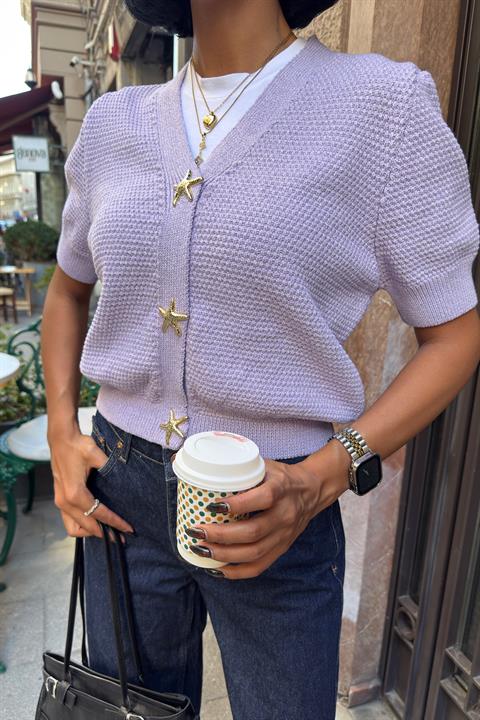 Purple Casual Preppy Elegant Vintage Cardigan