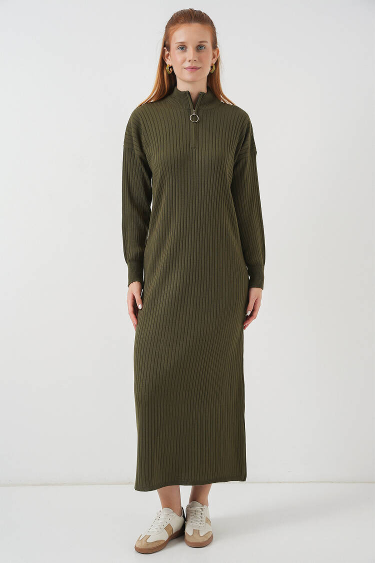 Green Striped Modest Sweater Dress - Brand: Bigdart - Women & Kids, Baby Clothes Wholesale - Globality Store