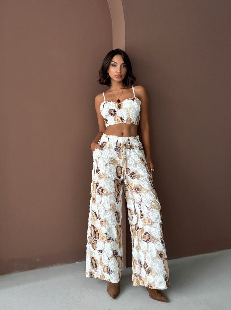 Palazzo Pants With Butterfly Pattern