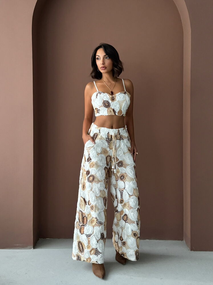 Palazzo Pants With Butterfly Pattern