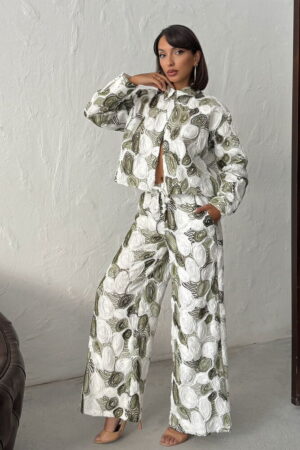 White Ethnic Palazzo Pants With High Waist - Brand: Topshow - Women & Kids, Baby Clothes Wholesale - Globality Store