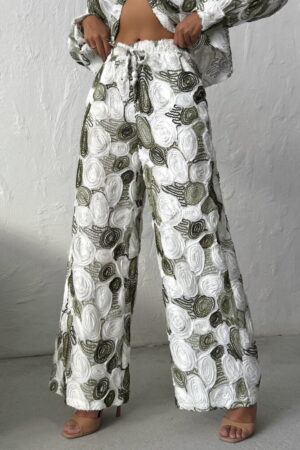 White Ethnic Palazzo Pants With High Waist - Brand: Topshow - Women & Kids, Baby Clothes Wholesale - Globality Store