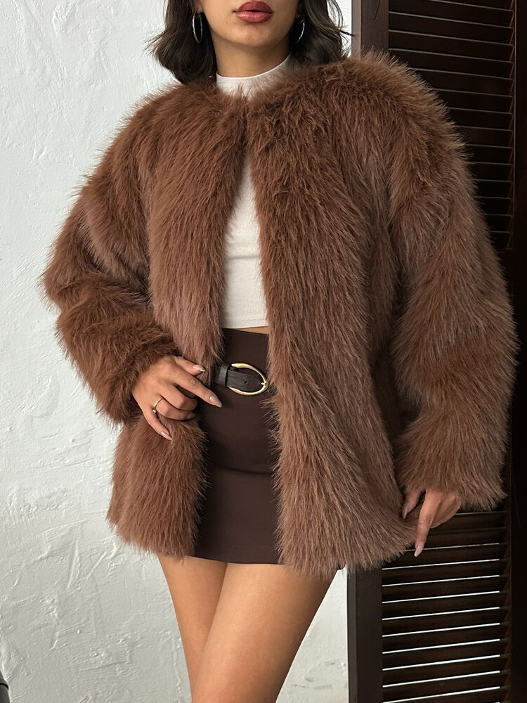 Glam Elegant Vintage Fur Jacket