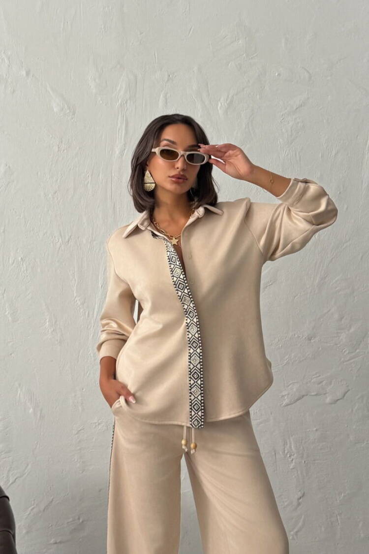 Beige Casual Elegant Modest Shirt