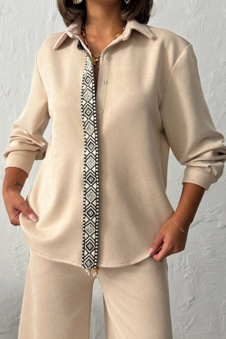 Beige Casual Elegant Modest Shirt