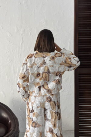 Beige Marble Casual Buttoned Shirt With Shawl Collar - Brand: Topshow - Women & Kids, Baby Clothes Wholesale - Globality Store