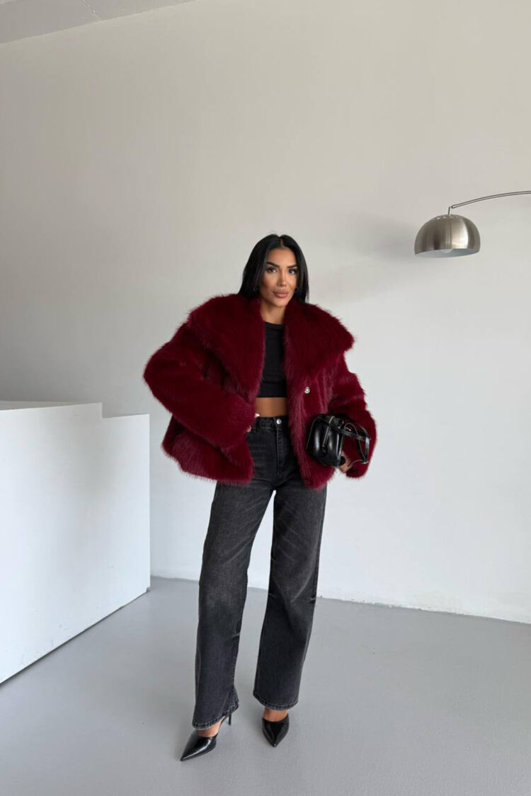 Fur Coat With Notched Collar