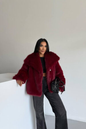 Fur Coat With Notched Collar - Brand: Mode Roy - Women & Kids, Baby Clothes Wholesale - Globality Store