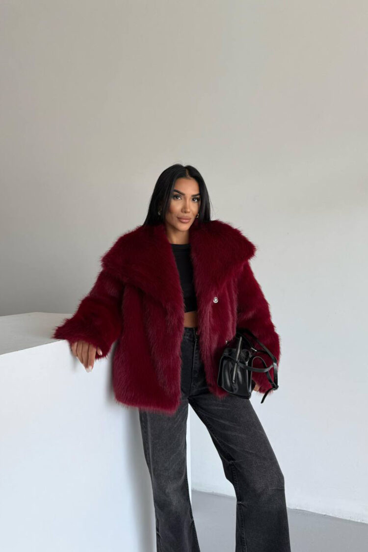 Fur Coat With Notched Collar