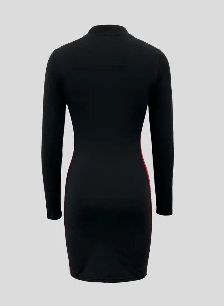 Black Bodycon Mini Dress With Long Sleeves