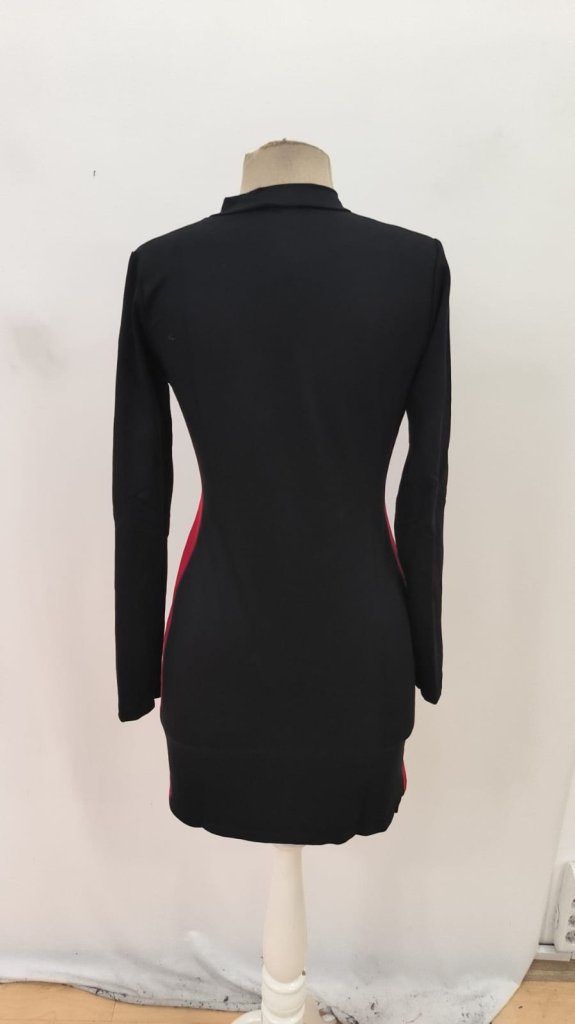 Black Bodycon Mini Dress With Long Sleeves