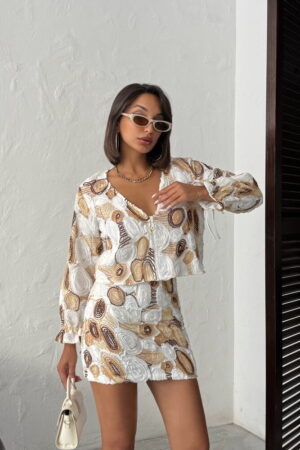 White V-Neck Zip-Up Crop Shirt - Brand: Topshow - Women & Kids, Baby Clothes Wholesale - Globality Store