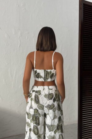 White Marble Fitted Crop Blouse With Cap Sleeves - Brand: Topshow - Women & Kids, Baby Clothes Wholesale - Globality Store