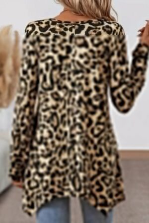 Beige Animal Print Oversized Blouse With Long Sleeves - Brand: Janes - Women & Kids, Baby Clothes Wholesale - Globality Store