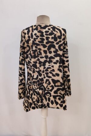 Beige Animal Print Oversized Blouse With Long Sleeves - Brand: Janes - Women & Kids, Baby Clothes Wholesale - Globality Store