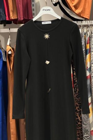 Black Modest Elegant Formal Sheath Dress - Brand: Fiori - Women & Kids, Baby Clothes Wholesale - Globality Store