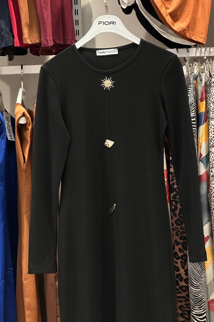 Black Modest Elegant Formal Sheath Dress