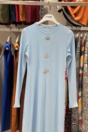 Blue Elegant Modest Shift Dress With Long Sleeves - Brand: Fiori - Women & Kids, Baby Clothes Wholesale - Globality Store