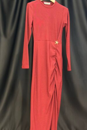 Elegant Red Sheath Dress With Long Sleeves - Brand: Fiori - Women & Kids, Baby Clothes Wholesale - Globality Store