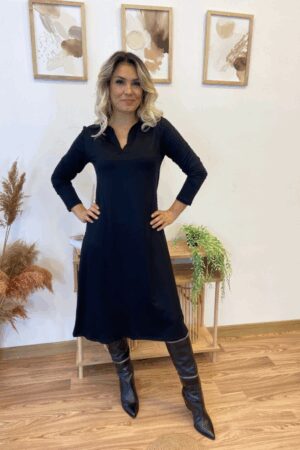 Black A-Line Modest Elegant Midi Dress - Brand: Janes - Women & Kids, Baby Clothes Wholesale - Globality Store