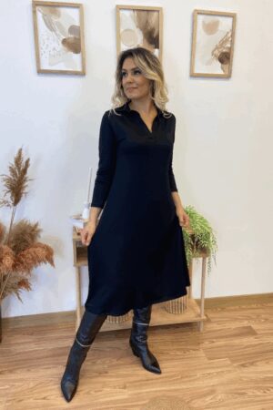 Black A-Line Modest Elegant Midi Dress - Brand: Janes - Women & Kids, Baby Clothes Wholesale - Globality Store
