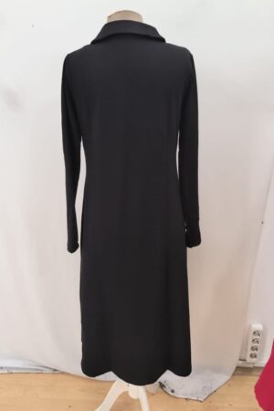 Black A-Line Modest Elegant Midi Dress