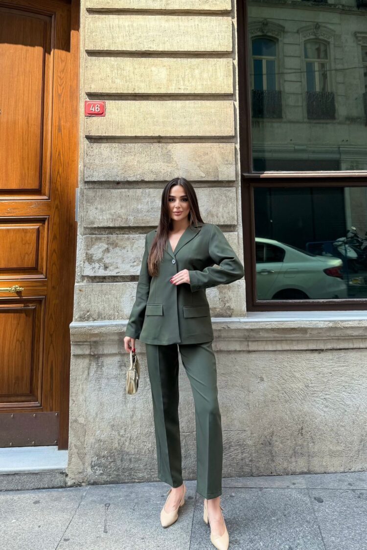 Green Formal Elegant Suit With Flap Pocket - Brand: My Jest Fashion - Women & Kids, Baby Clothes Wholesale - Globality Store