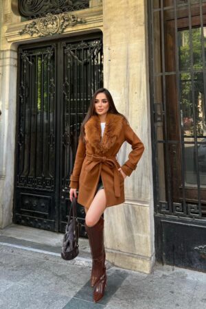 Elegant Slim Fit Wrapover Fur Coat - Brand: My Jest Fashion - Women & Kids, Baby Clothes Wholesale - Globality Store