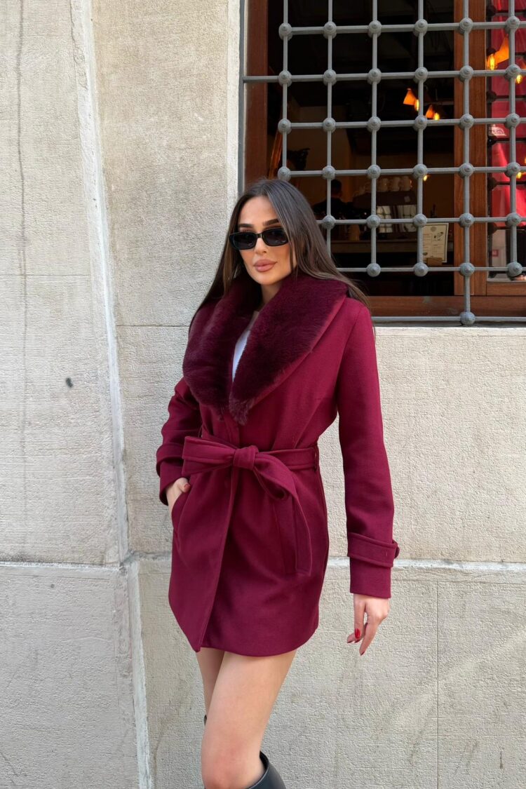 Elegant Fur Wrapover Coat