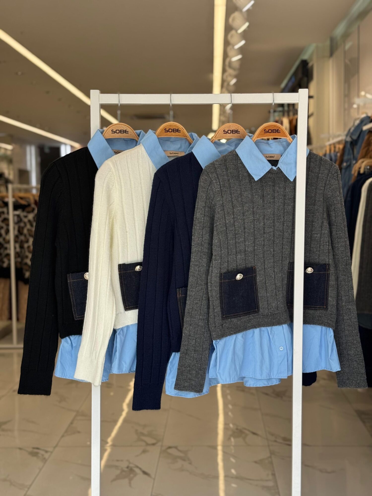 Grey Preppy Slim Fit Striped Sweater - Brand: Sobe Istanbul - Women & Kids, Baby Clothes Wholesale - Globality Store