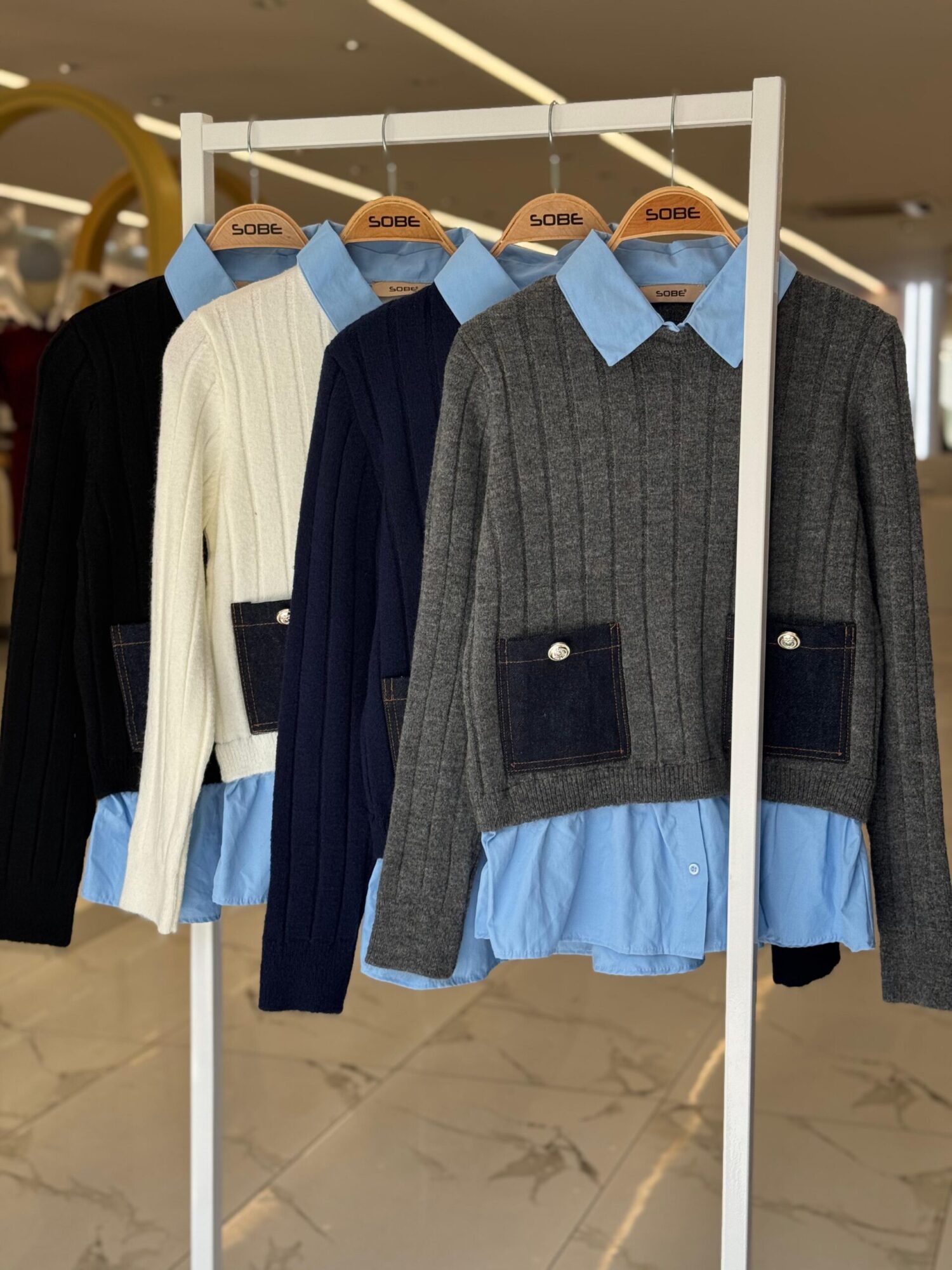 Grey Preppy Slim Fit Striped Sweater - Brand: Sobe Istanbul - Women & Kids, Baby Clothes Wholesale - Globality Store