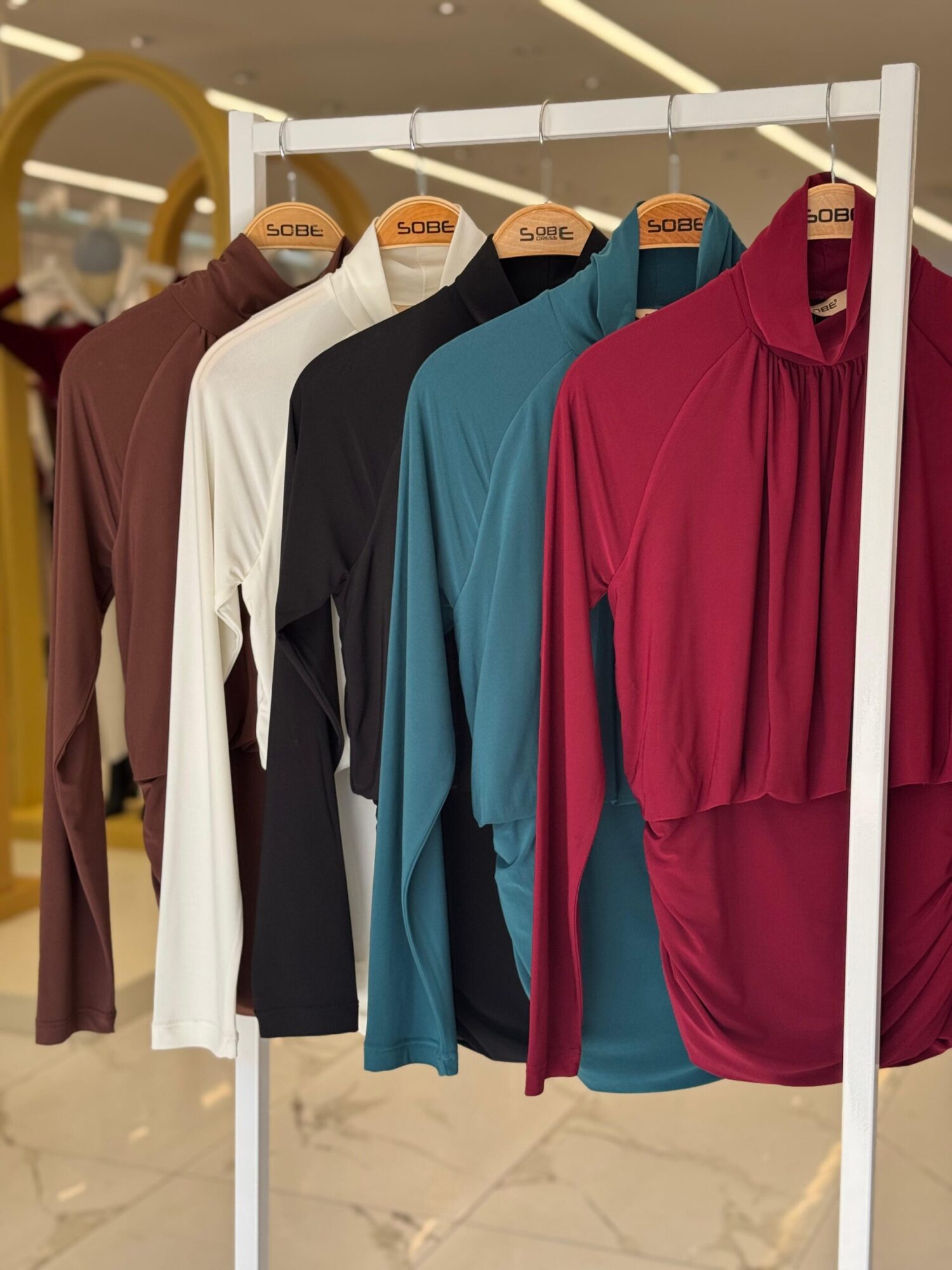 Elegant Blouse With High Neck And Long Sleeves - Brand: Sobe Istanbul - Women & Kids, Baby Clothes Wholesale - Globality Store