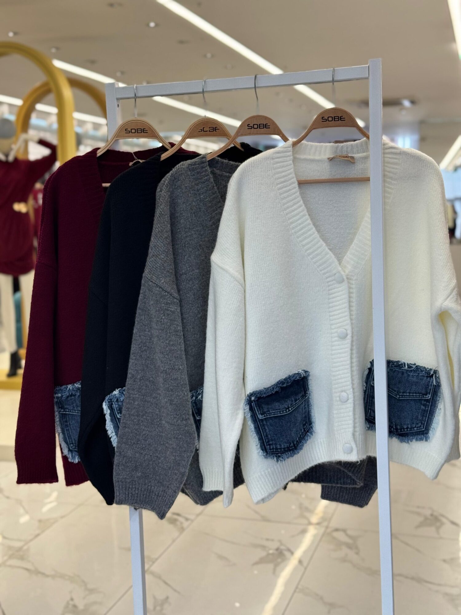 Oversized Fit Cardigan With V-Neck & Flap Pockets - Brand: Sobe Istanbul - Women & Kids, Baby Clothes Wholesale - Globality Store