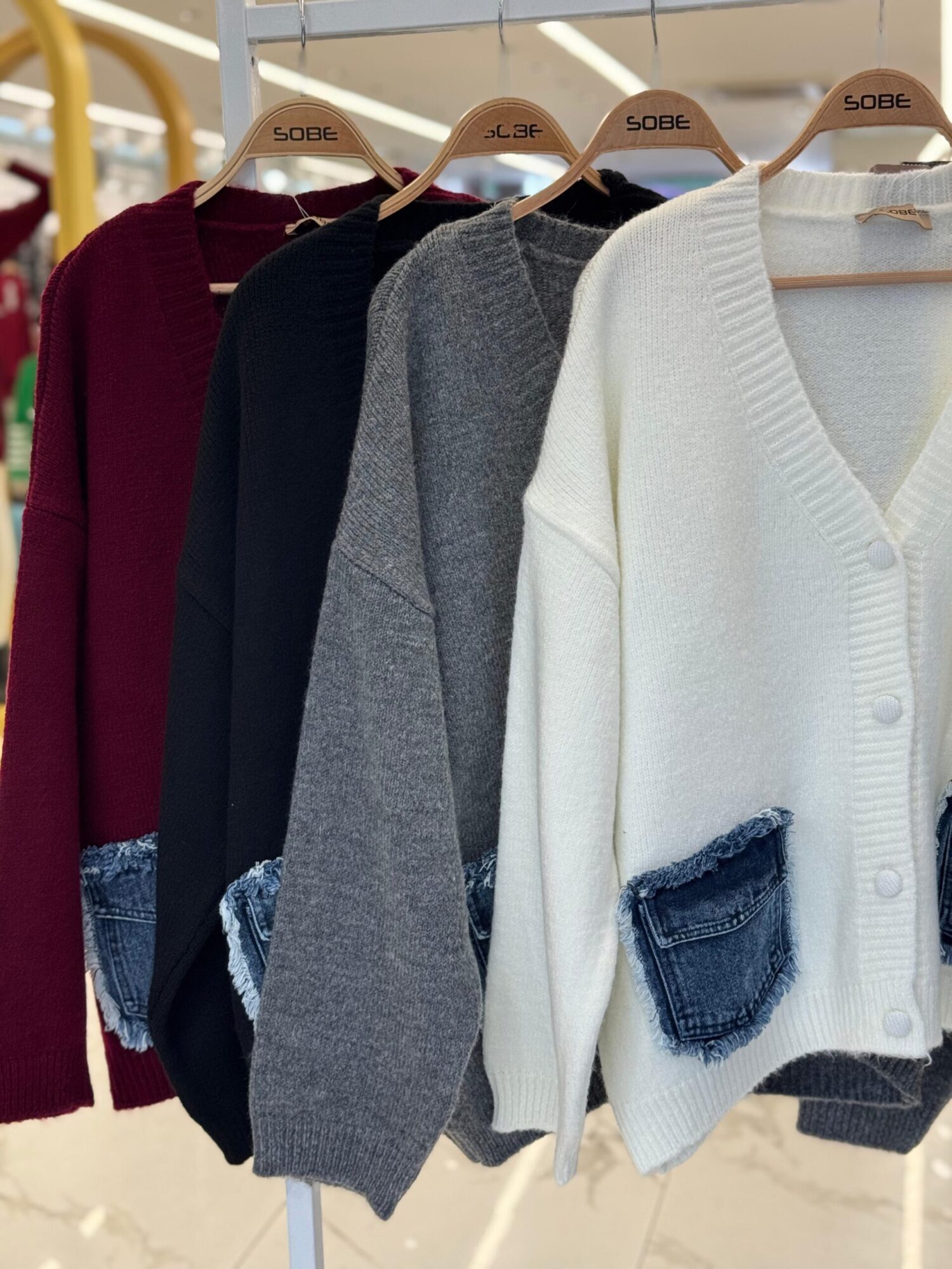 Oversized Fit Cardigan With V-Neck & Flap Pockets - Brand: Sobe Istanbul - Women & Kids, Baby Clothes Wholesale - Globality Store