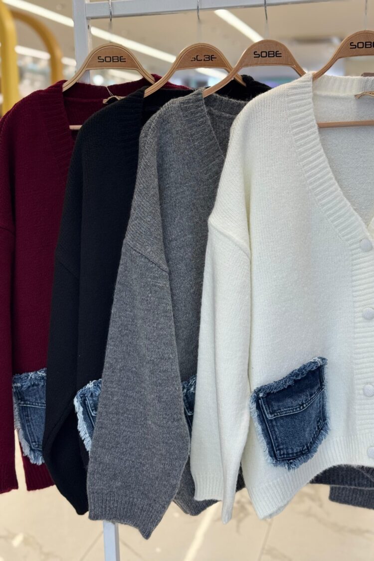 Cardigan With Oversized Fit And Patch Pockets