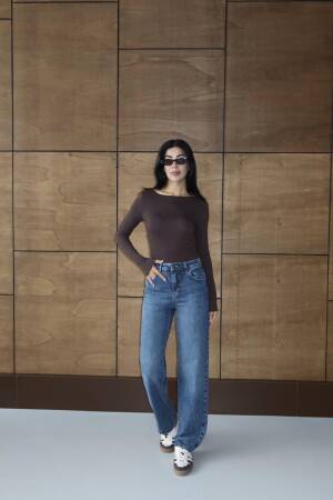 Blue Mom Jeans High Waist Straight Leg - Brand: LACARINO - Women & Kids, Baby Clothes Wholesale - Globality Store