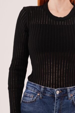 Black Striped Slim Fit Blouse - Brand: Lustrin - Women & Kids, Baby Clothes Wholesale - Globality Store