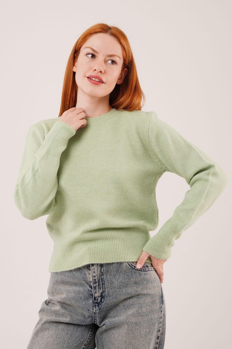 Sweater With Crew Neck And Long Sleeves - Brand: Lustrin - Women & Kids, Baby Clothes Wholesale - Globality Store