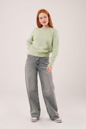 Sweater With Crew Neck And Long Sleeves - Brand: Lustrin - Women & Kids, Baby Clothes Wholesale - Globality Store