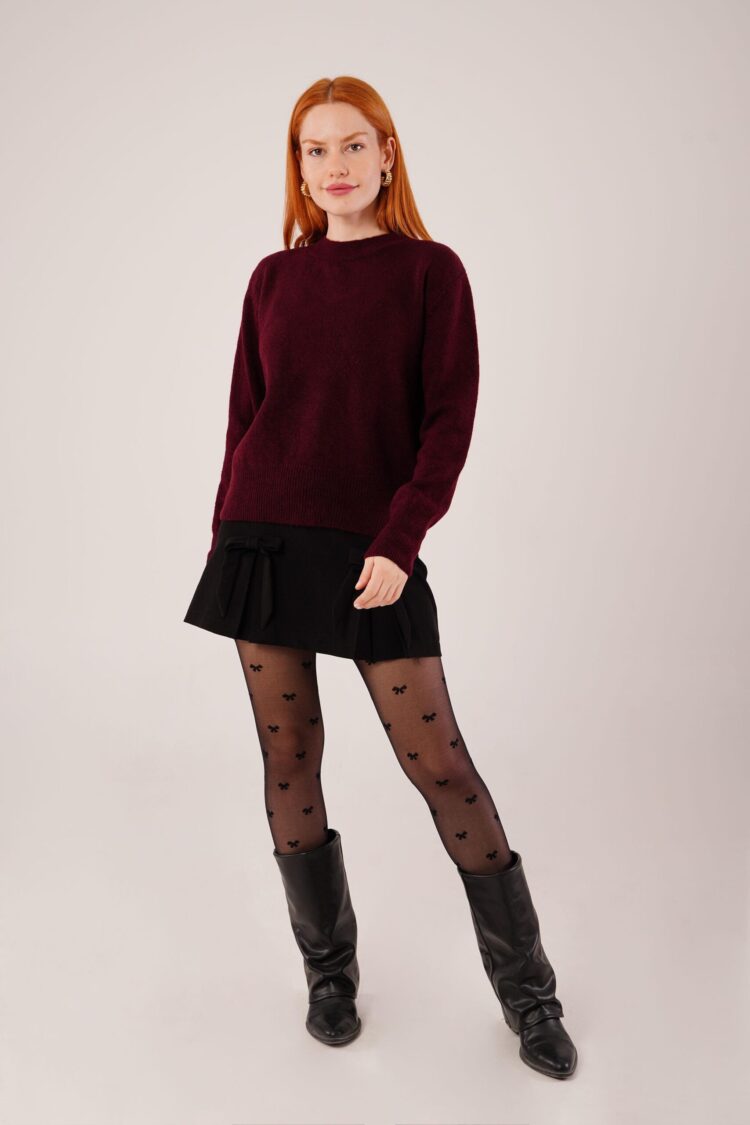 Sweater With High Neck And Long Sleeves