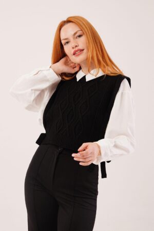 Modest Tie-Up Crop Vest - Brand: Lustrin - Women & Kids, Baby Clothes Wholesale - Globality Store