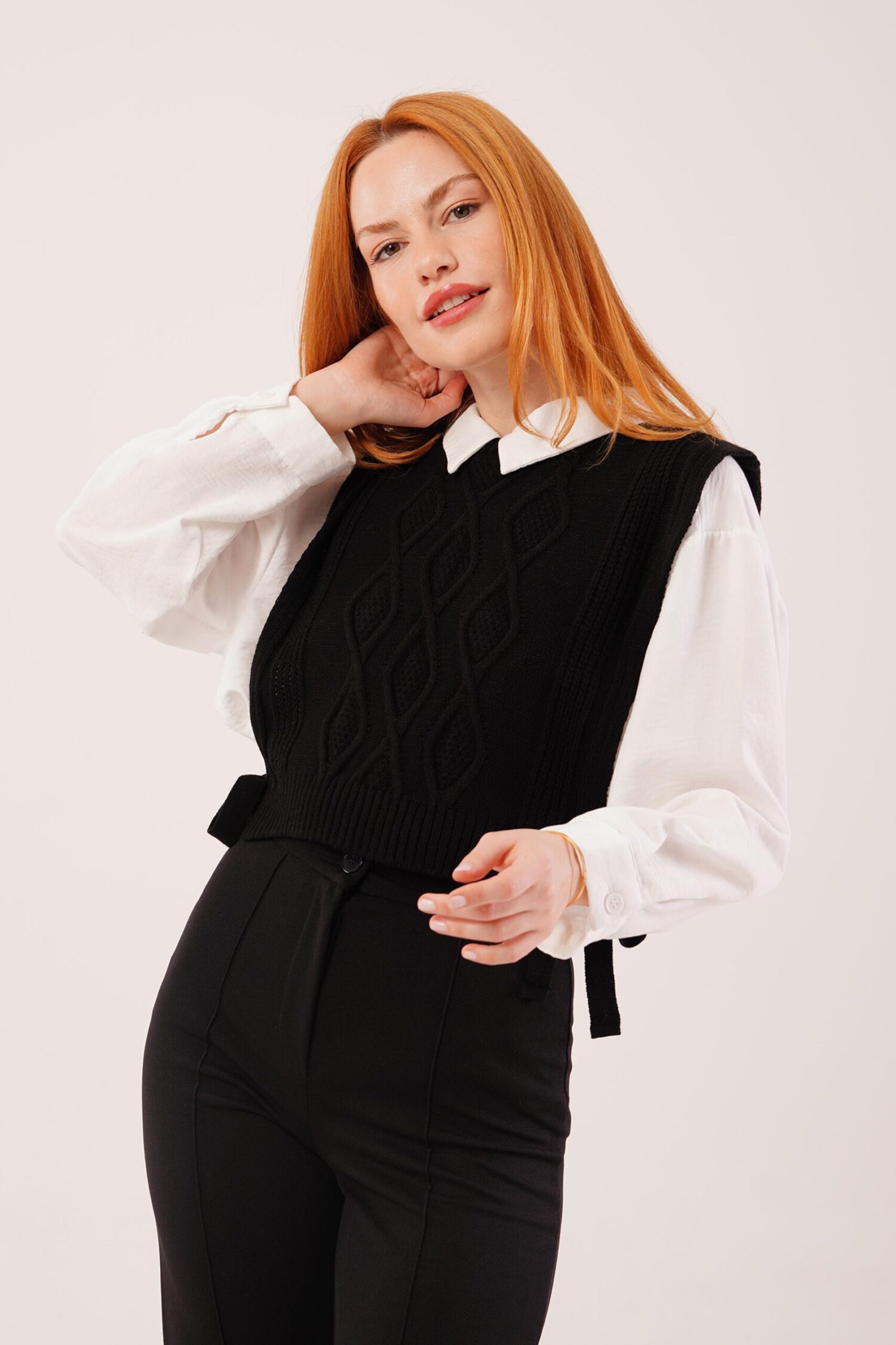 Modest Tie-Up Crop Vest - Brand: Lustrin - Women & Kids, Baby Clothes Wholesale - Globality Store