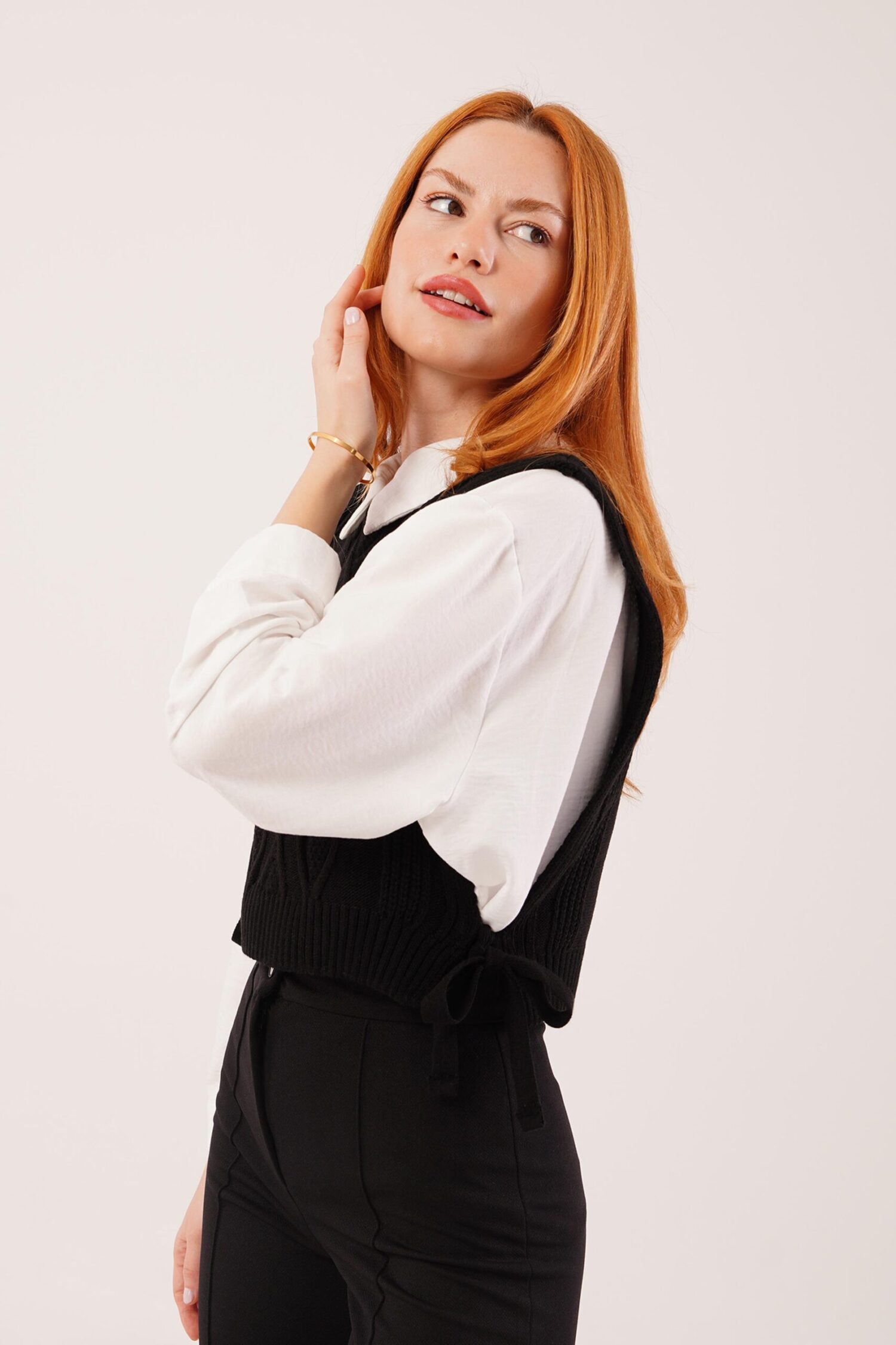 Modest Tie-Up Crop Vest - Brand: Lustrin - Women & Kids, Baby Clothes Wholesale - Globality Store