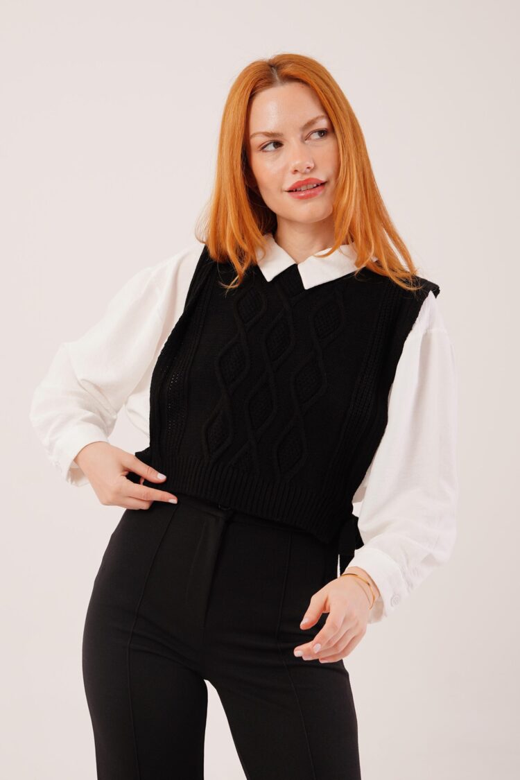 Modest Tie-Up Crop Vest