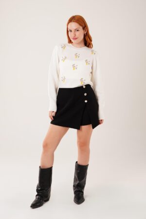 White Floral Casual Sweater - Brand: Lustrin - Women & Kids, Baby Clothes Wholesale - Globality Store