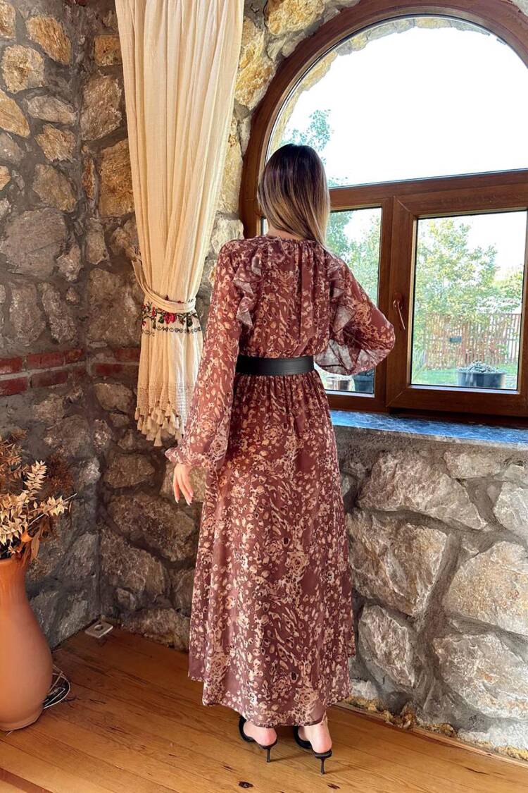 A-Line Maxi Dress With Animal Print