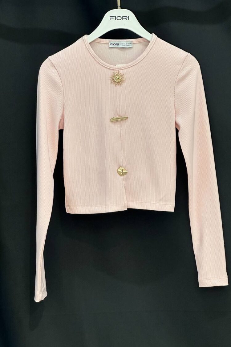 Slim Fit Blouse With Long Straight Sleeves - Brand: Fiori - Women & Kids, Baby Clothes Wholesale - Globality Store